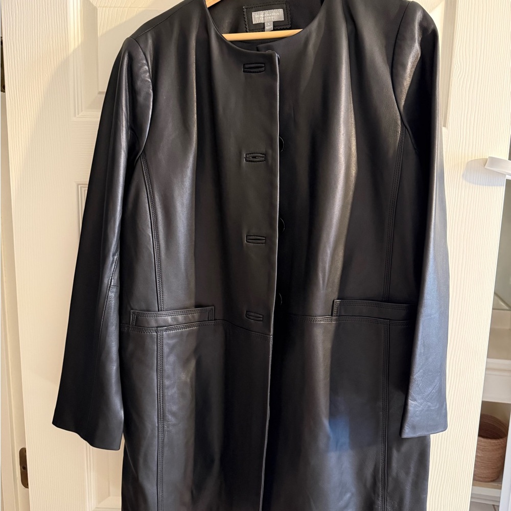 Neiman Marcus Black Leather Women's Jacket